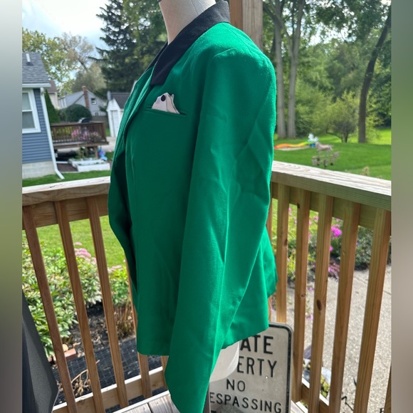 Vintage Joseph Feldman Kelly green button up blazer size 18 1/2 - Picture 2 of 7